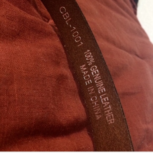 Light Brown Studded Etched Leather Belt Size M/L - Picture 4 of 5